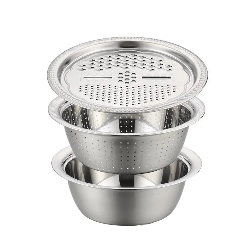 3 In 1 Stainless Steel Vegetable Cutter Slicer Basin - THE BODY FIX