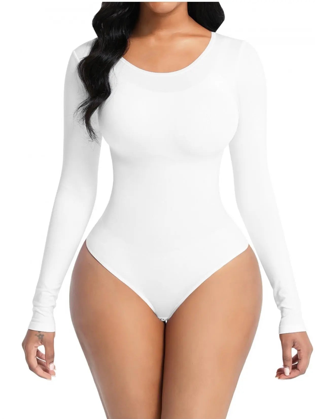 Bodied Babe Long Sleeve Slimming  Bodysuit Scoop Neck - THE BODY FIX