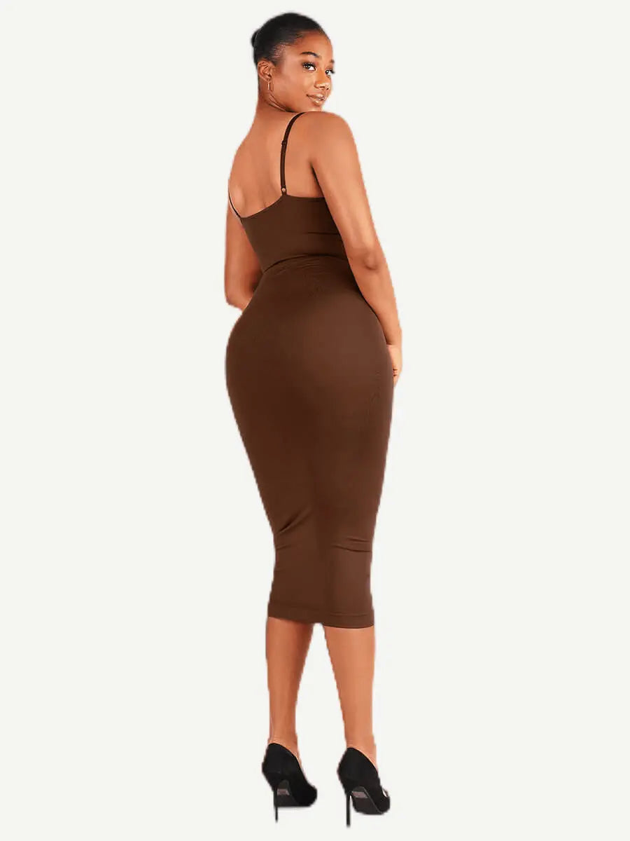Women Seamless Shaperwear Dress 360° Eco-friendly Waist Control Spaghetti  Strap Suspender Long Skirt Corset Tummy Control Dress, Beyondshoping