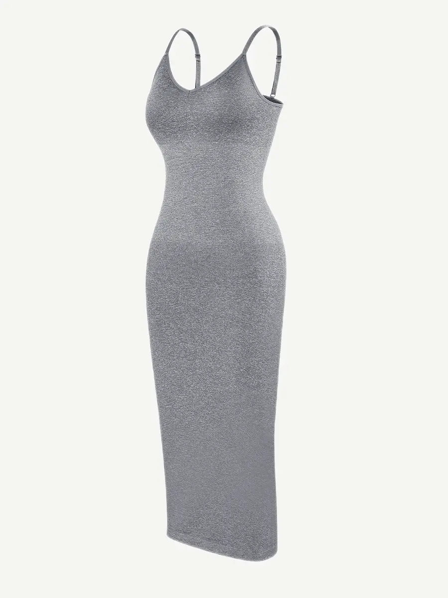 Wholesale Seamless Spaghetti Strap V-neck Maxi Shaper Dress
