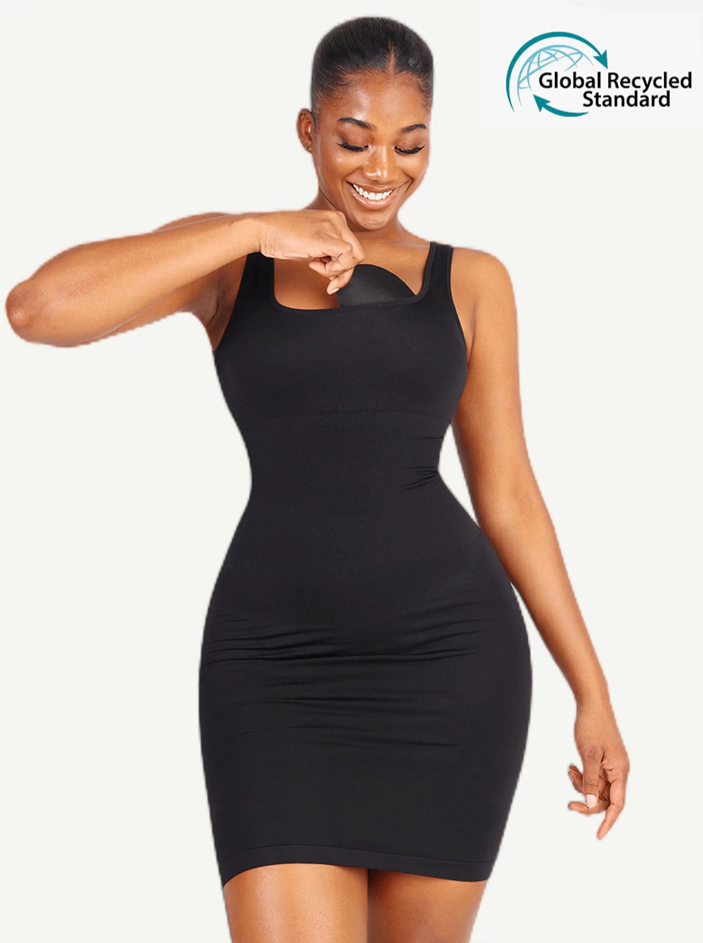 Wholesale Eco-friendly Square-neck Shaper Snatched Seamless Dress