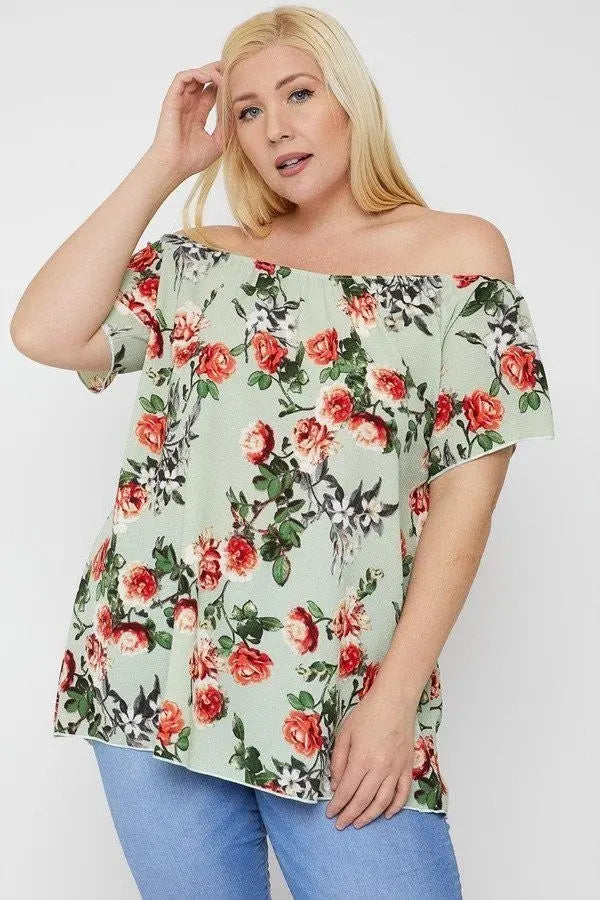 Floral Print Off The Shoulder Top - THE BODY FIX