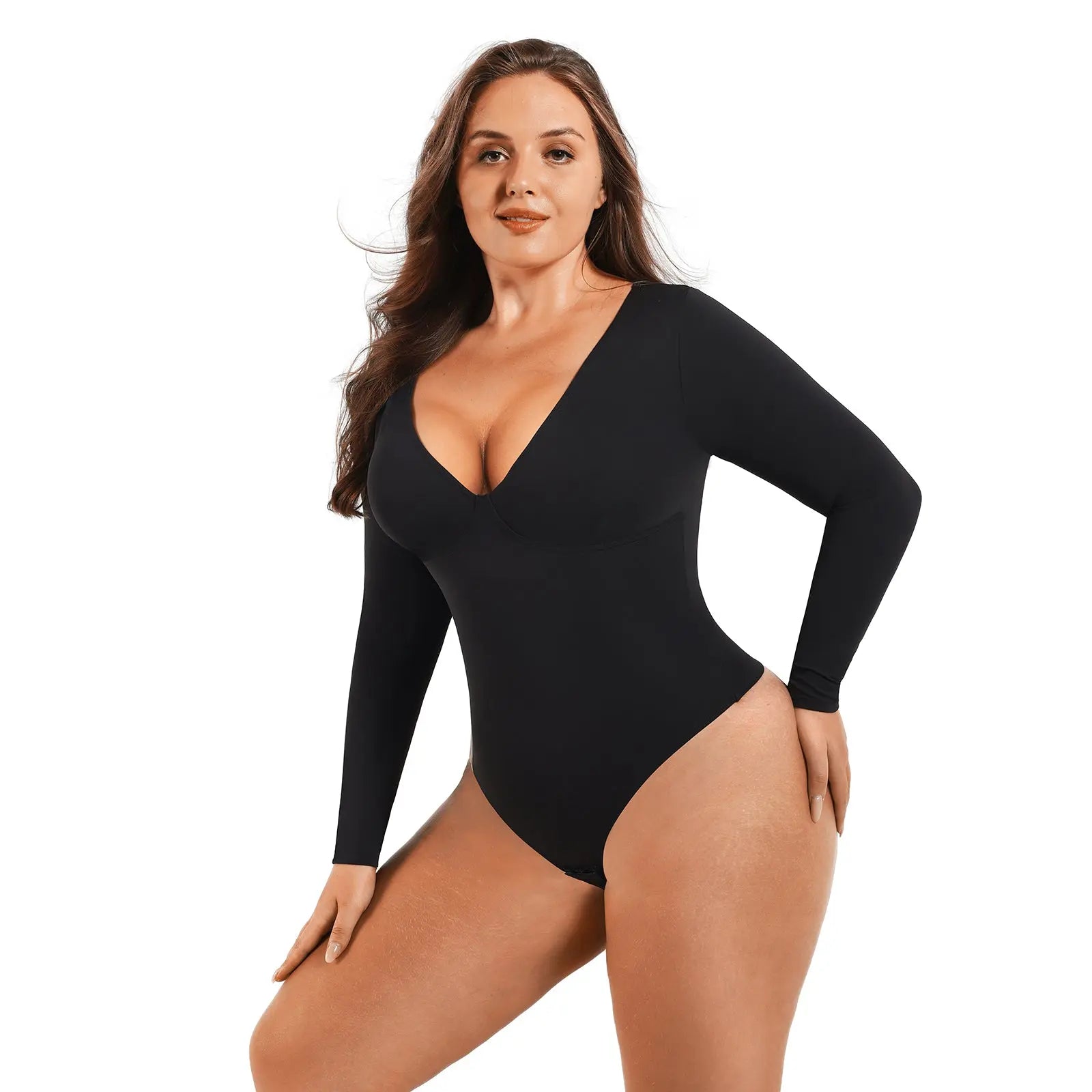 Long Sleeve Slimming Cups  Bodysuit - THE BODY FIX