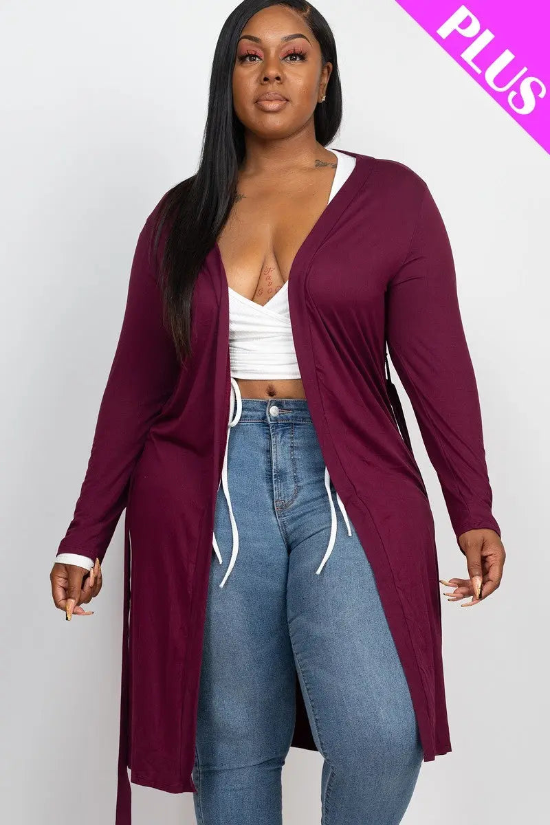 “ Marcia ” Sleeves Belted Cardigan - THE BODY FIX