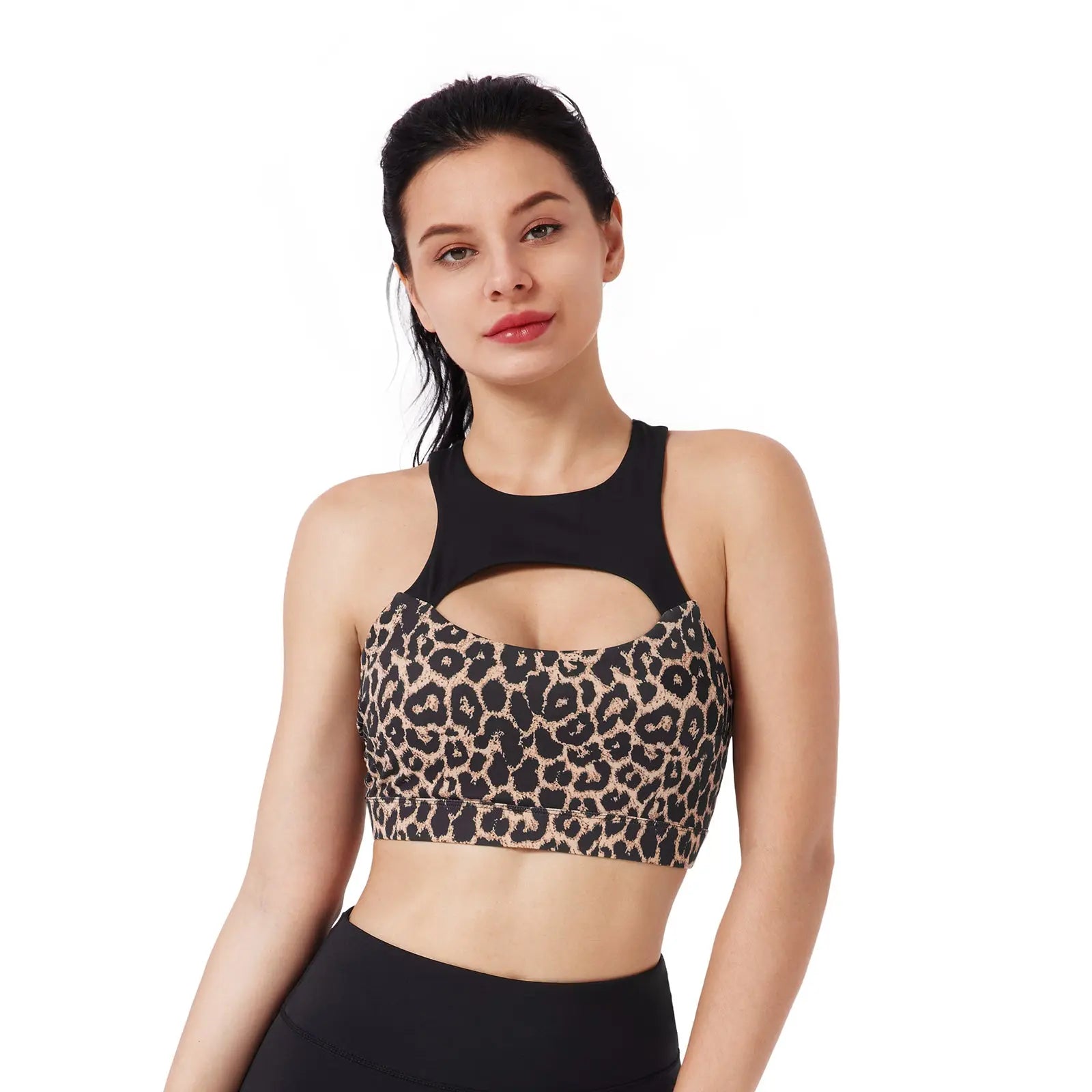 New Design Leopard Print Elasticity Knit Women Yoga Bra - THE BODY FIX