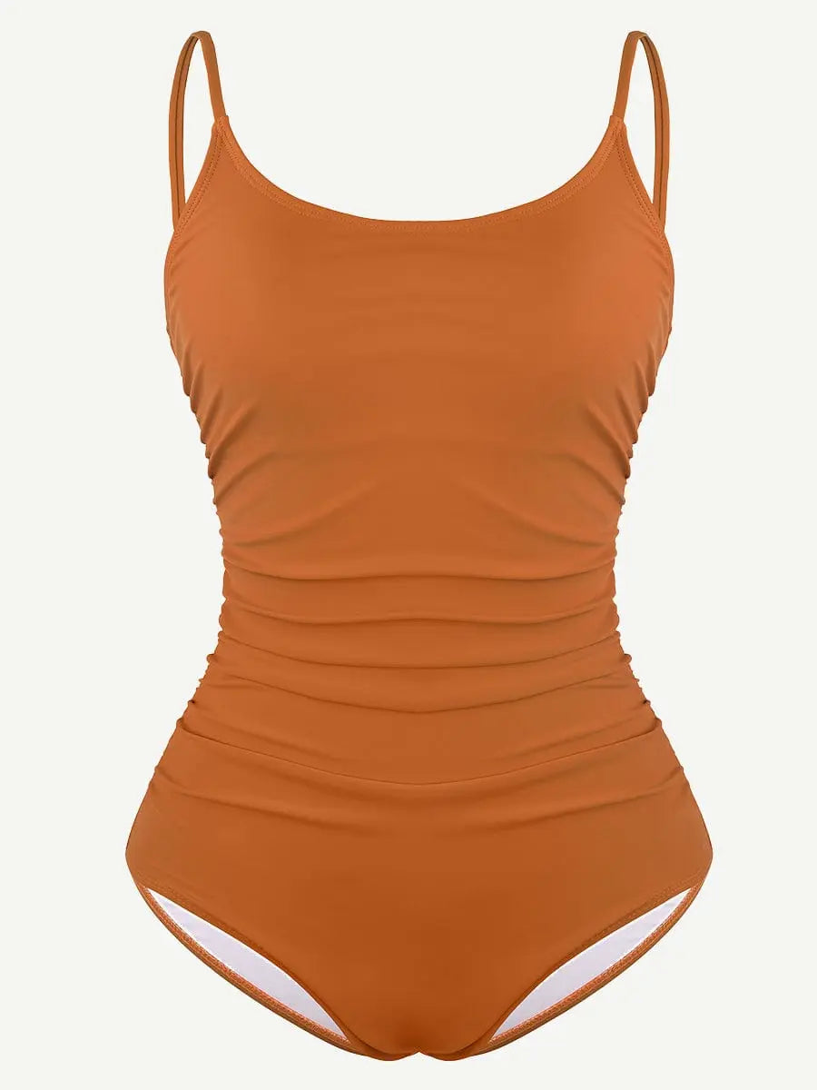 OnePiece Pleated Shapewear Swimsuit With Abdominal