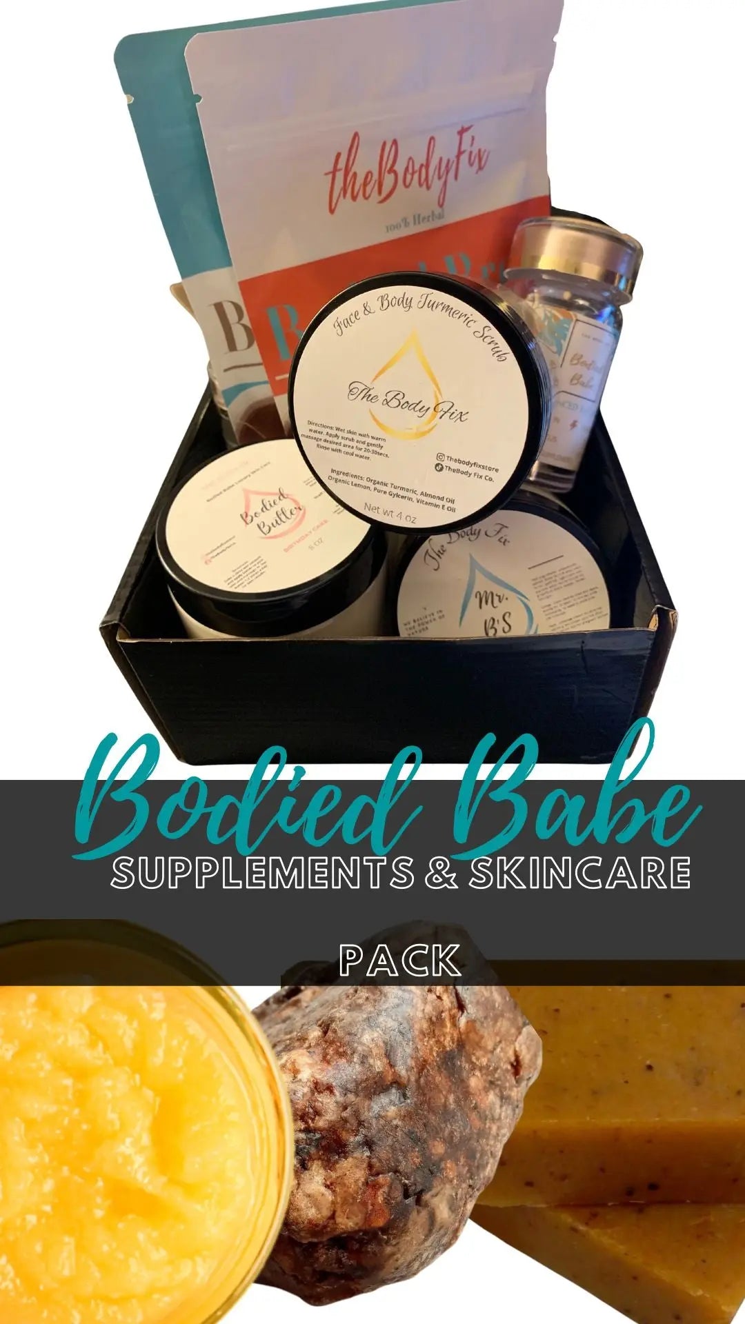 PRE ORDER SOLD OUT BODIED BABE Supplement & MR B'S  Skin Care Box - THE BODY FIX