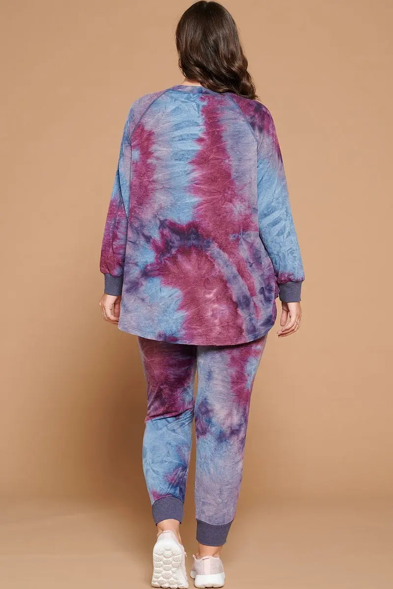 “ Terri “Tie-dye Printed French Terry Knit Loungewear Sets - THE BODY FIX